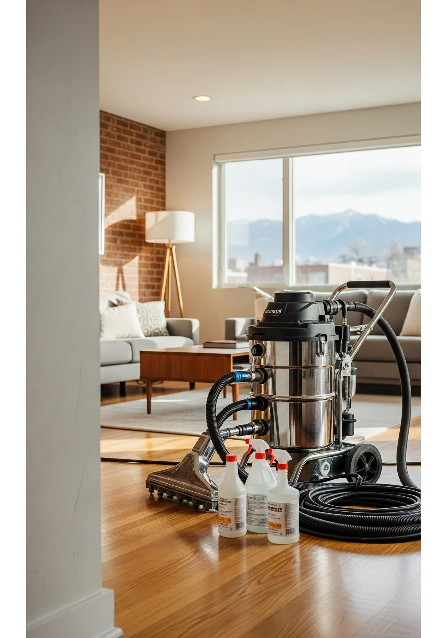 Skilled tradesperson performing detailed work on a Denver home's interior or exterior in an urban setting.
